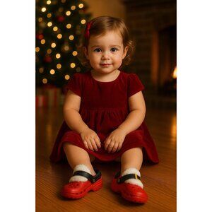 Crocs Classic Lined Santa Clogs Red Toddler Size 7 Kids Christmas Shoes